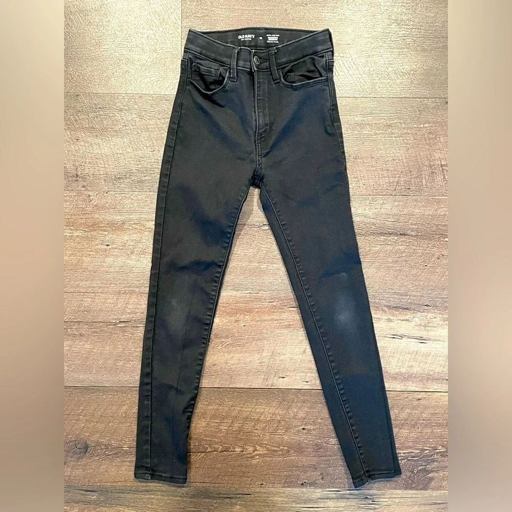 Old Navy Girls Black Extra High Rise Rockstar Jeggings Built in Tough Size 10